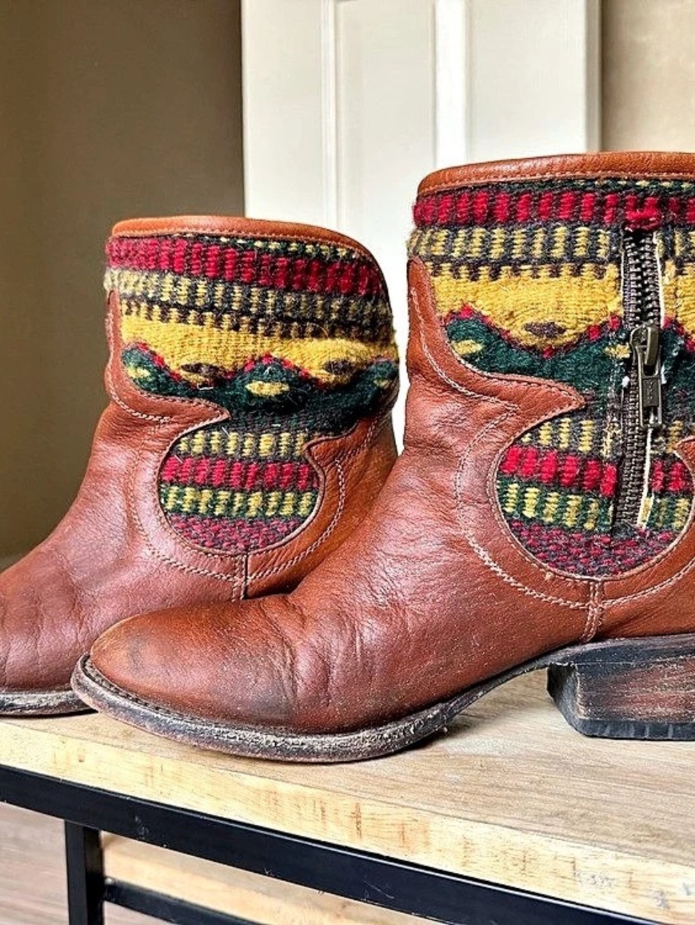 FreeBird Cablo leather boots in cognac brown size 6